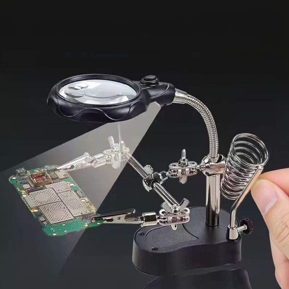 LEDライト付きの卓上拡大鏡。精密な電子機器のハンダ付けやデ - Electronics Repair Hobby のレビューと価格